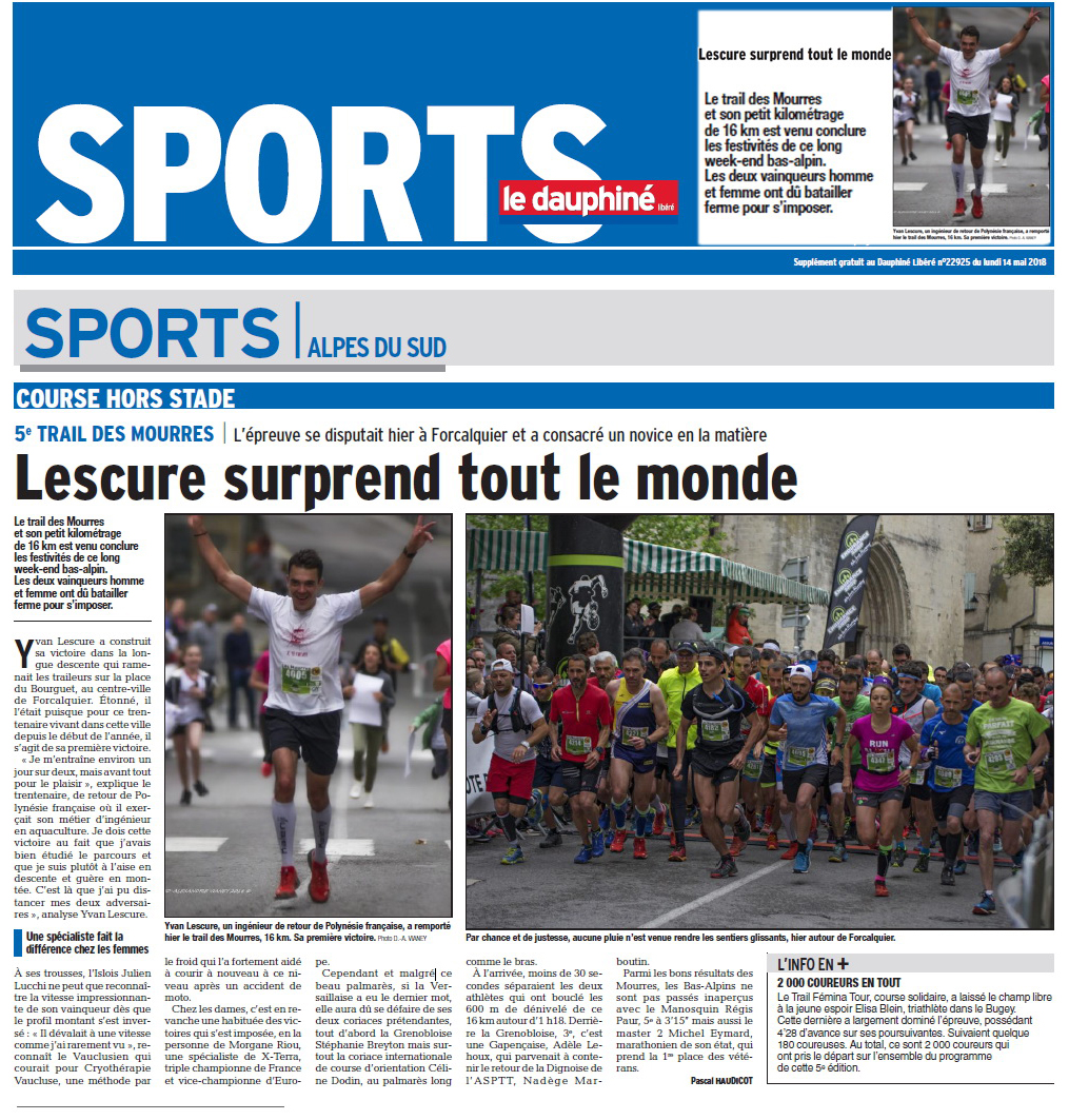 Reportages - Trail des Mourres - Article de presse le Dauphiné