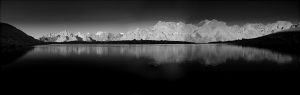 Photographie réalisé par David-Alexandre Vianey - Nature panoramique NB - Lac des Cerces